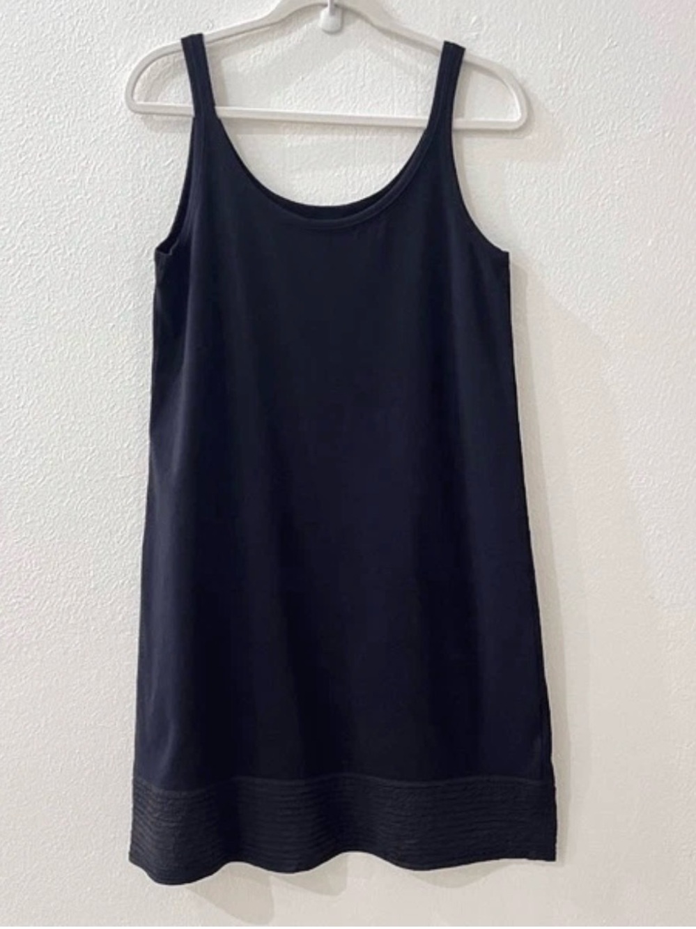Eileen Fisher Black Scoop Neck Tank Jersey dress - PL